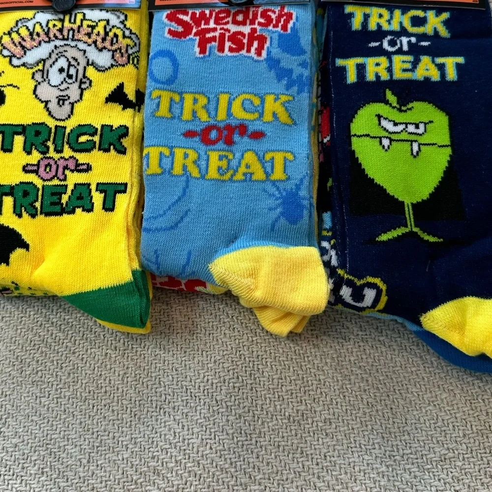 Cool Socks Candy 6 Pairs NWT Warheads Swedish Fish Jolly Rancher Halloween Fall